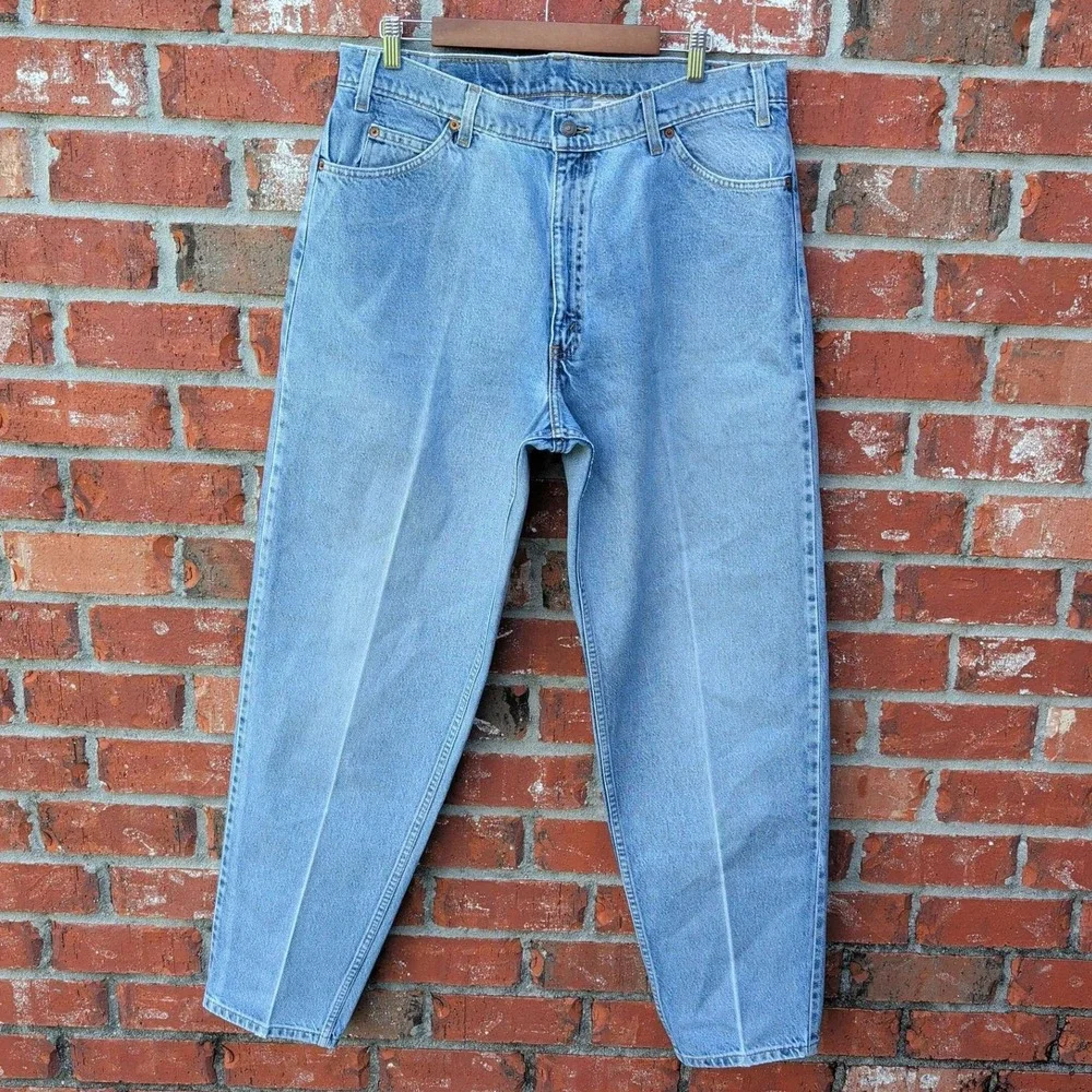 Levi's 560 Loose Fit Tapered Leg Jeans Mens 36x34 Light Wash Orange Tab Vintage